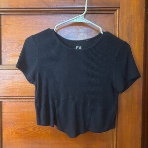 PacSun Black Ribbed Short Sleeve Tee